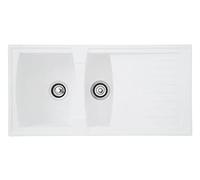 respekta Alineo100 Kitchen Sink, White, 100 cm