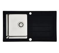 respekta Built-in Sink, Stainless Steel Glass, Black, 86 x 50 cm
