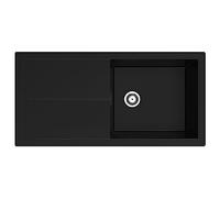 Respekta Cleveland Mineralite Sink 100 x 50 cm Single Bowl Suitable for Base Cabinets from 60 cm Wide Black