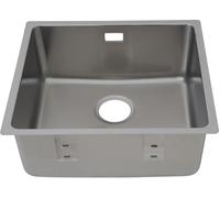 Respekta Detroit Stainless Steel Sink / 1 Bowl Built-in Sink in 49 x 44 cm/Stainless Steel Sink Suitable for Base Cabinets from 50 cm Wide