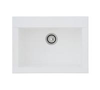 Respekta Ohio Mineralite Sink 66 x 50 cm Single Bowl Suitable for Base Cabinets from 60 cm Wide White