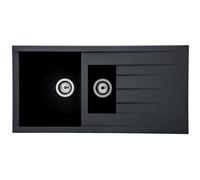 respekta Sink, 60% composite material of minerals and glass fibres, 40% synthetic resin, Black, 100 x 50 cm
