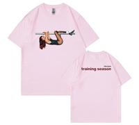 Respeto Hip-hop Singer Dua Lipa T-shirt Singer Double-sided Printed T-shirt Women's Men's T-shirt Fashion Street Cotton T-shirt Sports Shirt Tops XS-3XL-Pink||XS