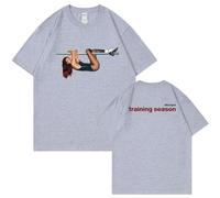 Respeto Hip-hop Singer Dua Lipa T-shirt Singer Double-sided Printed T-shirt Women's Men's T-shirt Fashion Street Cotton T-shirt Sports Shirt Tops XS-3XL-Grey||L