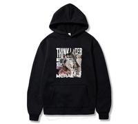 Respeto Hoodie Tate McRae Think Later Printed Tour Long Sleeve Hoodie Street Hip Hop Pullover Men's Women's Hooded Sweatshirt Hip Hop Apparel XS-3XL-Black||S