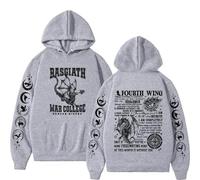 Respeto Hoodies Fourth Wing Basgiath War College Hoodies Dragon Rider Hoodie Men's Y2k Clothes Fashion Sweatshirt Streetwear XS-3XL-Grey||XXL