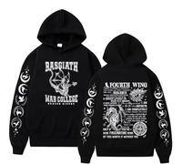 Respeto Hoodies Fourth Wing Basgiath War College Hoodies Dragon Rider Hoodie Men's Y2k Clothes Fashion Sweatshirt Streetwear XS-3XL-Black||3XL