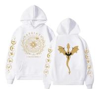 Respeto Men Women Hoodie Fourth Wing Graphic Hoodies Basgiath War College Dragon Rider Sweatshirt Autumn/Winter Fashion Trend Hoodie Streetwear XS-3XL-White||L