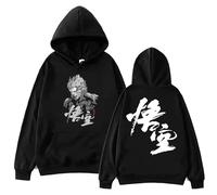 Respeto Men's Hoodies Black Myth Wukong Printed Hoodies Gaming 3A Long Sleeve Pullovers Tops Sweatshirts Fan Tops XS-3XL-Black||L