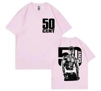 Respeto Rapper 50 Cent Double Sided Print T-Shirt Men Women Hip Hop Vintage Short Sleeve T-Shirts Fashion Casual Loose CottonShirts XS-3XL-Pink||xx_l