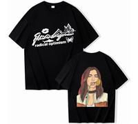 Respeto Singer T-shirt Dua T-shirt Lipa Funny Cartoon Cotton T-shirt Round Neck Short Sleeve Vintage T-shirt Music Shirt Fan Gift XS-3XL-Black||S