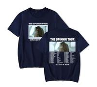 Respeto T-shirt Madison Beer Men's and Women's Cotton T-shirt The Spinnin Tour Peripheral Print T-shirt Universal Fashion Fun Short-sleeved Pullover T-shirt Casual Street Fan Gift XS-3XL-Blue||M