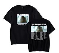 Respeto T-Shirt Madison Beer Men's and Women's Cotton T-Shirt The Spinnin Tour Peripheral Print T-Shirt Universal Fashion Fun Short-Sleeved Pullover T-Shirt Casual Street Fan Gift XS-3XL-Black||M