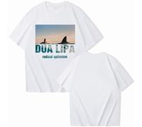 Respeto T-shirts for Men and Women Dua Lipa Retro T-shirts O-neck Short Sleeve Shirt Hip Hop Singer Fan Gift Oversized Street T-shirt XS-3XL-White||M