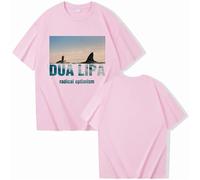 Respeto T-shirts for Men and Women Dua Lipa Retro T-shirts O-neck Short Sleeve Shirt Hip Hop Singer Fan Gift Oversized Street T-shirt XS-3XL-Pink||XS
