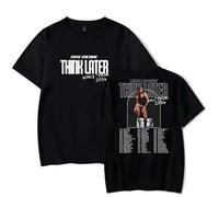 Respeto Tate Mcrae T-Shirt Think Later World Tour Merchandise Short Sleeve Women's Men's Summer Casual T-Shirt Cotton T-Shirt XS-3XL-Black||S