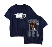 Respeto Tate Mcrae T-Shirt Think Later World Tour Merchandise Short Sleeve Women's Men's Summer Casual T-Shirt Cotton T-Shirt XS-3XL-Blue||M