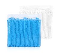 Respicefinem 100 Pieces Disposable Hair Net High Elasticity Non Woven Fabric Bouffant Hair Nets Head Cover Hairnets for Beauty Salon Factory Kitchen Service Workers (21in Dual Rubber Band)