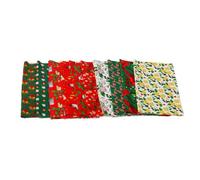 Respicefinem 10pcs Christmas Cotton Fabric Different Patterns Multi Colors Pure Cotton Quilting Fabric for Christmas DIY Craft Sewing 50x50cm 19 7x19 7in (50x50cm / 19.7x19.7in)