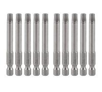 Respicefinem 10Pcs Electric Screwdriver Bits Hex Socket Hardened with Magnetic Accessories S1/4 65mm High Temperature Quenched Heat Treated S2 Alloy Steel Strong Magnetic Easy to