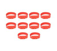 Respicefinem 10Pcs Goat Collar Sheep Identification Bands Livestock Marking Ring Farming Equipment Made Of Safe And Lightweight PU Material With Approx 362g Weight And 35x4x1 1cm (36cm Red)