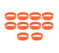 Respicefinem 10Pcs Goat Collar Sheep Identification Bands Livestock Marking Ring Farming Equipment Made Of Safe And Lightweight PU Material With Approx 362g Weight And 35x4x1 1cm (36cm Orange)