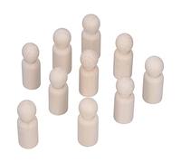 Respicefinem 10Pcs Unfinished Wooden Peg Dolls Family Peg Dolls Bodies Kit for DIY Graffiti Painting (Male puppet)