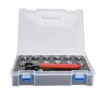 Respicefinem 13Pcs Collet CNC Engraving Machine Milling Lathe Tool Tap Chuck Set Kit Ideal for Various Working Needs with Firm Clamping and Durable High Speed Steel Construction