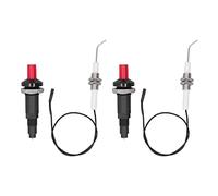 Respicefinem 2 Sets Plastic Push Type Grill Stove Igniter Kit With 18KV Piezo Spark Ignition 30cm M10 Threaded Needle For Gas Charcoal Barbecue Grills