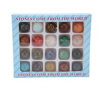 Respicefinem 20pcs Crystal Stone Set 20mm Diameter for Decorating Jewelry Eliminate Negative Energy DIY Healing Crystals Set