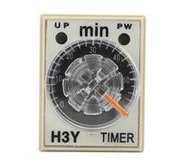 Respicefinem 24VDC 0 To 60 Minutes Timer Relay For Electrical Home Appliances And Industrial Control With Transparent Dial Delay High Delay Accuracy Small Error Galvanized Brass (220VAC)