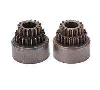 Respicefinem 2pcs 02023 Steel Clutch Bell Double Gears For 1 10 RC Car Upgrade Parts Quality Material Smooth Driving Efficient Power Transmission Small Size Nice Replacement