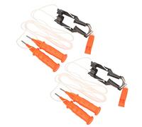 Respicefinem 2pcs Fishing Safety Pick Outdoor Life Saving Dual Handheld Hammer With Safety Belt Quality Plastic Durable Long Lasting Comes With Whistles For Emergency Moulded