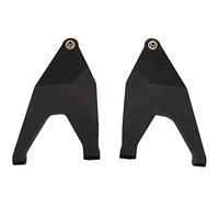 Respicefinem 2PCS Metal Front Lower Suspension Arm Pull Rod for UDR RC Truck Model CNC Machined Aluminum Alloy with Anodized Surface for RC Short Course Truck Upgrade (Black)