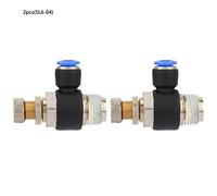 Respicefinem 2pcs Tube Air Flow Speed Controller Pipe Pneumatic Fitting Regulator Valve Simple and Reliable Component for Controlling Air Flow Fine Workmanship Long Service Life (SL6-04)