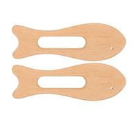 Respicefinem 2Pcs Wooden Gua Sha Board Fish Shape Polished Beech Sturdy Safe Smoothing Wooden Scraping Tool Ideal for Arms Legs Back Massage