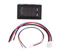 Respicefinem 3 Digit Dual LED Panel Voltmeter And Ammeter With Red Display Ideal For Various Electrical Systems Measuring DC 0 100V And Suitable For 50A Or 10A Circuits (Font backlit red and blue 10A)