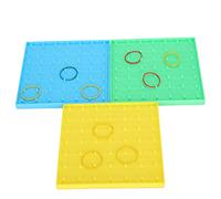 Respicefinem 3Pcs Nail Board Toy Color Pegboard with Rubber Bands - Educational Puzzle Set for Kids to Learn Shapes, Patterns & Logic at Home or School