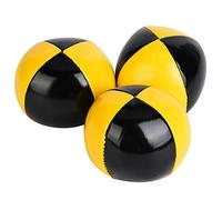 Respicefinem 3PCS Yellow Black PU Thud Juggling Balls Clown Playing Juggle Ball Set for Beginner