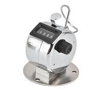 Respicefinem 4-Digit Tally Counter ABS Stainless Steel Glass Manual Click Counter for Schools Sports Events and More Silver Model: Tak-601 1-9999 Counting Range
