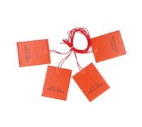 Respicefinem 4 Pcs Silicone Rubber Heating Pad 80x100mm 12V 20W Flexible Electric Heater Mat for Industrial Equipment Pipe and Tank Heating