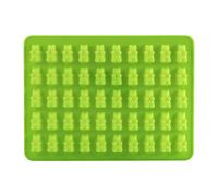 Respicefinem 50 Cavity Bear Shape Silicone Gummy Maker Mold Flexible Non Stick Chocolate Candy Ice Tray Heat Resistant Green