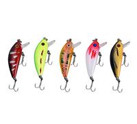 Respicefinem 5PCS 5 Cm Mini Minnow Fish Lure Slow Floating Artificial Hard Bait Set Ideal For Catching Warped Mouth Fish Bass Kan Fish Black Fish Tilapia And More