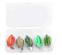 Respicefinem 5pcs Box Longevity Turtle Shape Black Bait LifeLike Fishing Accessory Soft Silicone Lures Suitable For Salt And Fresh Water Approx 6 X 3 5cm 2 3 X 1 4inch Great For