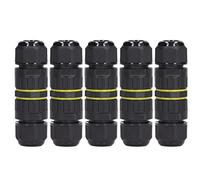 Respicefinem 5Pcs Outdoor Electrical Cable Connectors IP68 PA66 And Silicone Material For Outdoor Use 3 Core Wire Connectors With 7-10mm Range