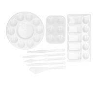Respicefinem 8pcs Plastic Painting Scraper Palette Set with Multiple Shapes for Watercolor Oil Acrylic Mixing, EasyClean Reusable Artist Tools for Beginners and Professionals