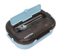Respicefinem Adult Lunch Box Lunch Container Box Stainless Steel Thermal Lunch Storage Box with Soup Bowl Chopsticks Spoon Food Storage Containers (Blue)