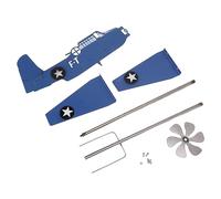 Respicefinem Airplane Weather Vane Iron Stainless Steel Wind Spinner for Garden Patio Lawn Yard Durable Resistant Blue Outdoor Decorative Windmill