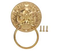 Respicefinem Antique Brass Door Skull Chinese Dragon Modelled Door Pull Handle, Easy Installation, Vintage Design for Wooden & Metal Doors