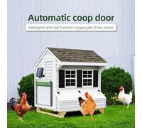 Respicefinem Automatic Chicken Coop Door Solar Powered With Timer Light Sensor Remote Control Manual Mode Aluminum Alloy Pinch Design For Backyard Chicken Keepers